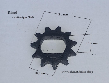 Ritzel  T8F 11 Zähne I11,8 A31